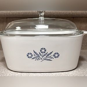4 Quart Vintage Corningware Dutch Oven & Lid Blue Cornflower A-84-B
